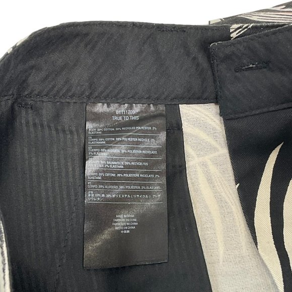 Volcom Dress Pants Womens Sz 5 Black Palm Tropical Straight Leg Mid Rise $75 Nwt - Picture 6 of 11